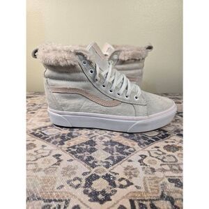 Vans SK8 Hi Platform MTE Women's Platform Shoes Boots Size 9.5 Pink Fur Lined